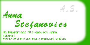 anna stefanovics business card